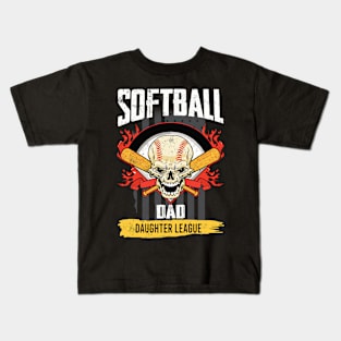 Softball Dad Daughter League Kids T-Shirt